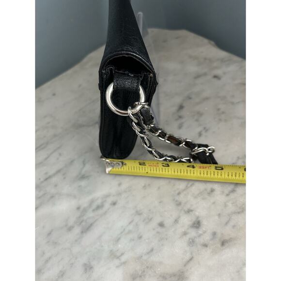 Jennifer Lopez J LO Black Chain Wrislet Wedding Party Cocktail Prom Purse Silver - Picture 9 of 12